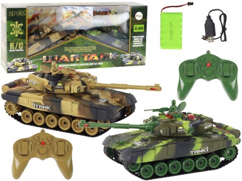 LEAN Toys Zestaw Czołgi Walczące Zdalnie Sterowane Czołg War Tank RC Bitwa Podczerwień
