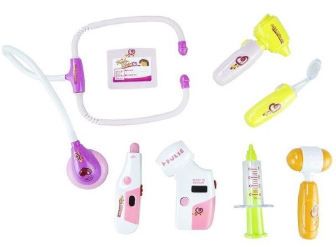 LEAN Toys Zestaw Lekarski W Walizce Różowy Stetoskop Lekarz