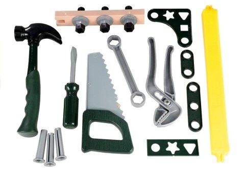LEAN Toys Zestaw Małego Majsterkowicza Skrzynka Młotek Piła Narzędzia