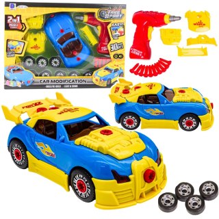 LEAN Toys Zestaw Małego Mechanika Rozkręcany Samochód Wkrętarka Światła Dźwięki
