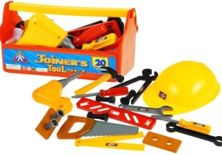 LEAN Toys Zestaw Narzędzi w Skrzynce Majsterkowicz Kask 20 elementów