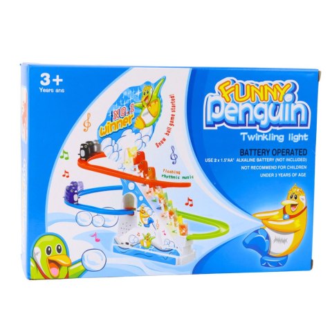 LEAN Toys Zestaw Pingwiny Interaktywne Na Ruchomych Schodach Dla Dzieci