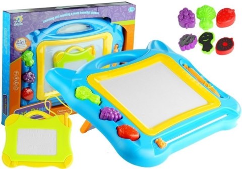 LEAN Toys Duży Znikopis Tablica Magnetyczna Stempelki 2w1