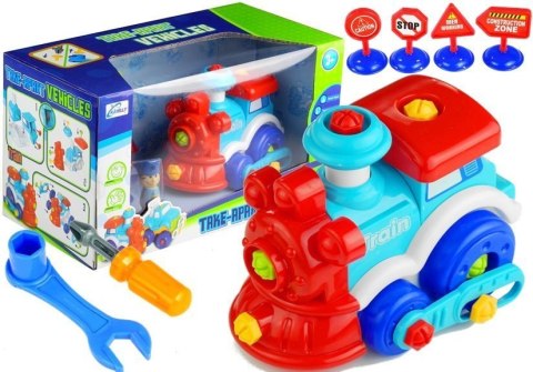 LEAN Toys Rozkręcana Ciuchcia Jeżdżąca Narzędzia Figurki