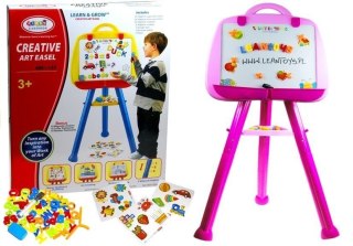 LEAN Toys Tablica Magnetyczna Stojąca Pisak Magnes Różowa