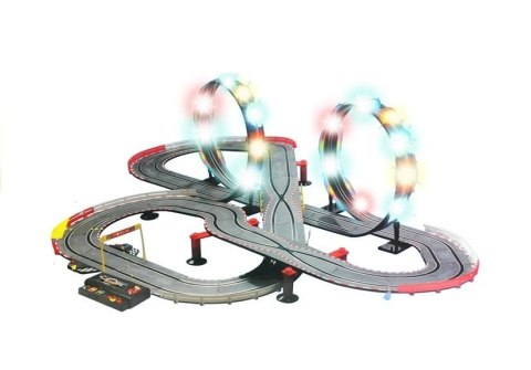 LEAN Toys Tor Wyścigowy 2 Autka Slot Cars 1:43 Pętla Lampki