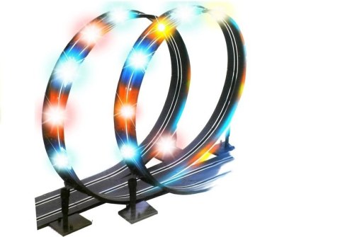 LEAN Toys Tor Wyścigowy 2 Autka Slot Cars 1:43 Pętla Lampki