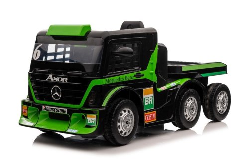LEAN CARS Auto Na Akumulator Mercedes + Naczepa XMX622B Zielony LCD
