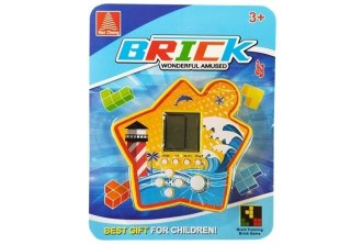 LEAN TOYS Gra Elektroniczna Kieszonkowa Brick Tetris Żółty