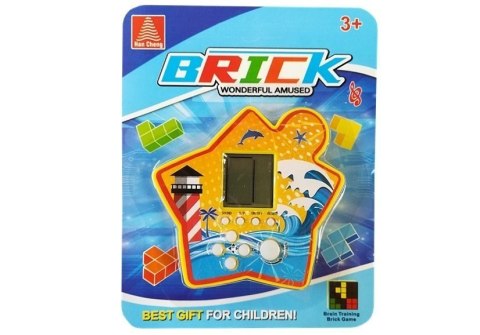 LEAN TOYS Gra Elektroniczna Kieszonkowa Brick Tetris Żółty