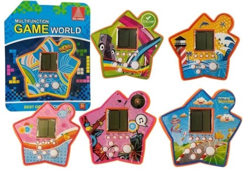 LEAN TOYS Gra Elektroniczna Kieszonkowa Tetris Gwiazdka Pomarańczowy