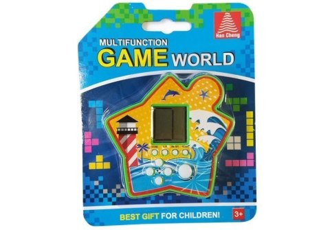 LEAN TOYS Gra Elektroniczna Kieszonkowa Tetris Gwiazdka Zielony