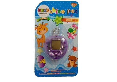 LEAN TOYS Gra Elektroniczna Tamagotchi Fioletowa z krótkim łańcuszkiem