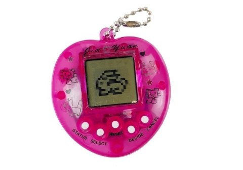 LEAN TOYS Gra Elektroniczna Tamagotchi Różowa z krótkim łańcuszkiem