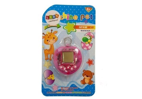 LEAN TOYS Gra Elektroniczna Tamagotchi Różowa z krótkim łańcuszkiem