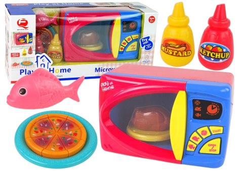 LEAN Toys Kuchenka Mikrofalowa Akcesoria Pizza Kurczak Mikrofalówka Na Baterie