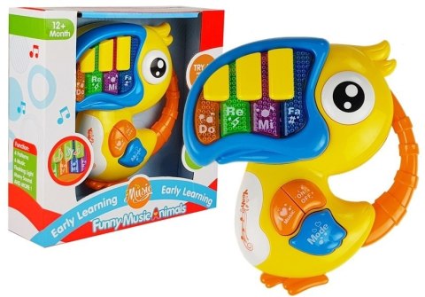 LEAN Toys Pianinko Organki Do Re Mi Papuga Żółte