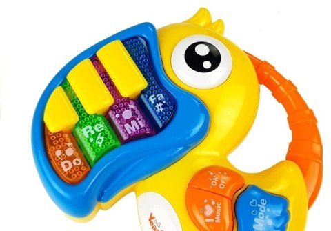 LEAN Toys Pianinko Organki Do Re Mi Papuga Żółte