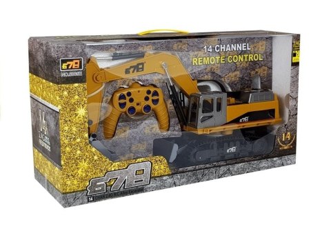 LEAN Toys Pojazd Budowlany Koparka RC Zdalnie Sterowana 2.4G R/C Światła Żółty