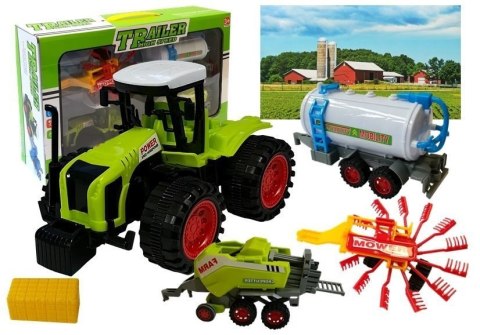 LEAN Toys Zestaw Autek Farmerskich Zgrabiarka Prasa
