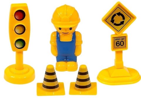 LEAN Toys Zestaw autek Dźwig Wywrotka Koparka do Rozkręcania