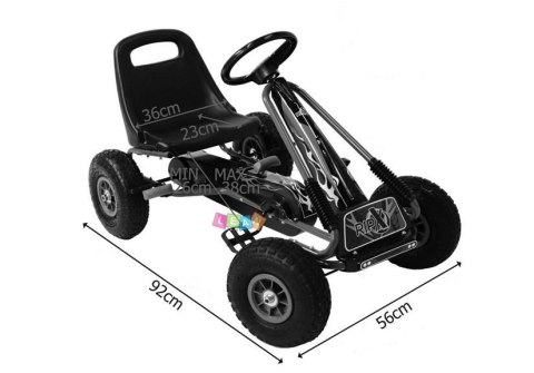 LEAN CARS Gokart Zielony A-15 Pompowane Koła