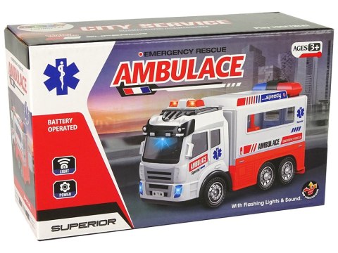 LEAN Toys Ambulans Autko na Baterie Światło Dźwięki