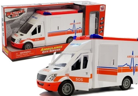 LEAN Toys Ambulans na Baterie z noszami Dźwięk i Światło