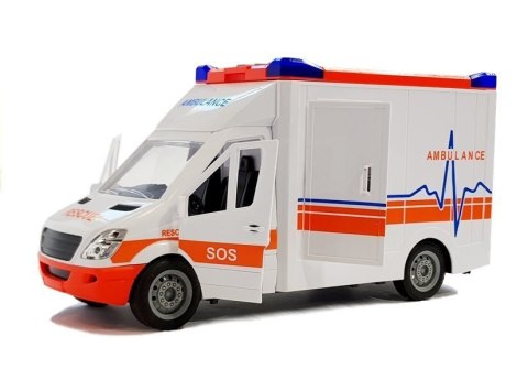 LEAN Toys Ambulans na Baterie z noszami Dźwięk i Światło