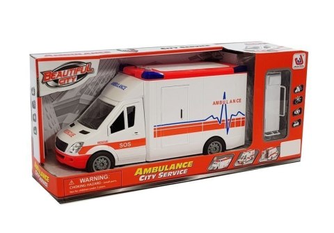 LEAN Toys Ambulans na Baterie z noszami Dźwięk i Światło