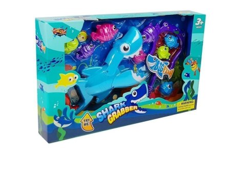 LEAN Toys Gra Kąpielowa Rekin Łowca Rybek Siatka Podbierak