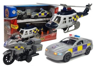 LEAN Toys Zestaw Pojazdów Policja Światła Dźwięki