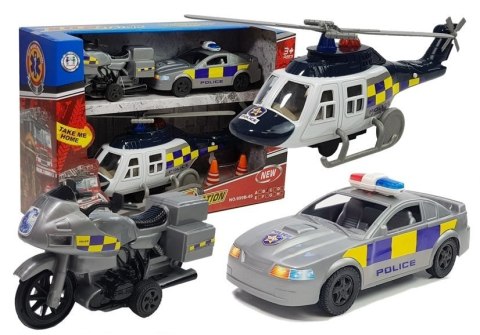LEAN Toys Zestaw Pojazdów Policja Światła Dźwięki