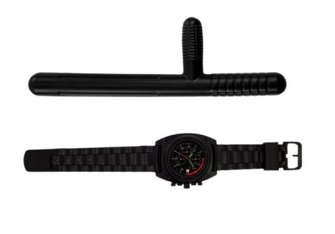 LEAN Toys Zestaw Policyjny Hełm Broń na Baterie Światła Dźwięki Niebieski