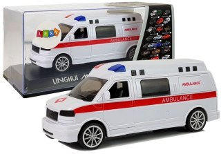 LEAN Toys Ambulans Karetka Pogotowia z Napędem Dźwięk Syrena Światła