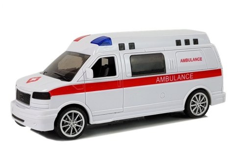LEAN Toys Ambulans Karetka Pogotowia z Napędem Dźwięk Syrena Światła