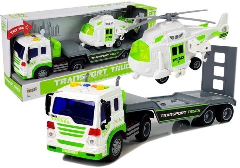LEAN Toys Auto Transporter na Baterie 1:16 z Helikopterem