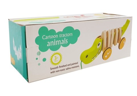 LEAN Toys Drewniany Krokodyl na Kółkach 18cm