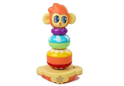 LEAN Toys Edukacyjna Piramidka Małpka z Dźwiękami, Nauka Liczb