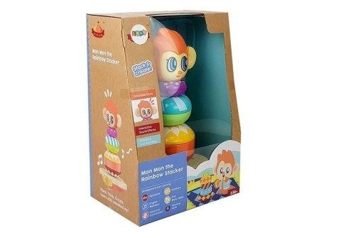 LEAN Toys Edukacyjna Piramidka Małpka z Dźwiękami, Nauka Liczb