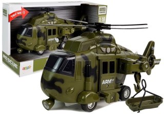 LEAN Toys Helikopter Wojskowy Ratunkowy 1:16 Hak Dźwięk Światła