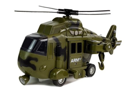 LEAN Toys Helikopter Wojskowy Ratunkowy 1:16 Hak Dźwięk Światła