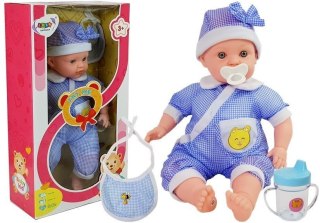 LEAN Toys Lalka Bobas 45 cm Niebieskie Ubranie