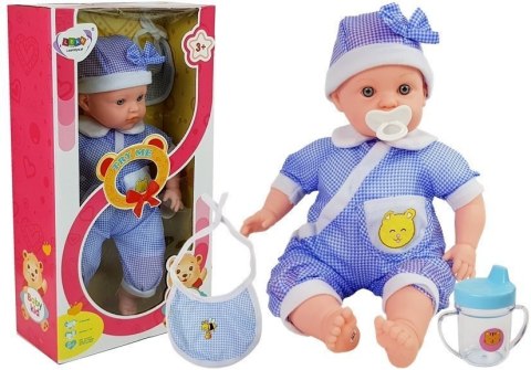 LEAN Toys Lalka Bobas 45 cm Niebieskie Ubranie