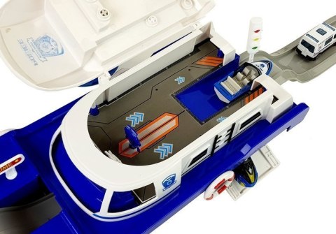 LEAN Toys Łódź Transportowa Policyjna z Autkami, z dźwiękiem i światłami