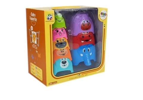 LEAN Toys Piramidka Kubeczki dla Niemowlaka Zwierzątka