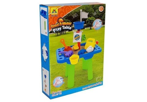 LEAN Toys Stolik Piaskownica Foremki do Piasku Łopatki Konewka