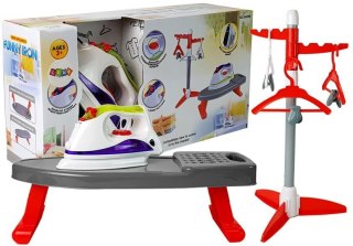 LEAN Toys Żelazko na Baterie Deska Stojak z wieszakami