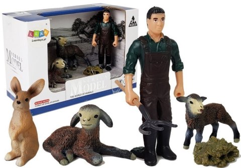 LEAN Toys Zestaw Figurek Farma Zwierzęta Domowe Rolnik