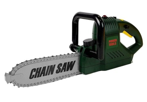 LEAN Toys Zestaw Narzędzi Piła Zielona Na Baterie Kask Rękawice i Okulary ochronne